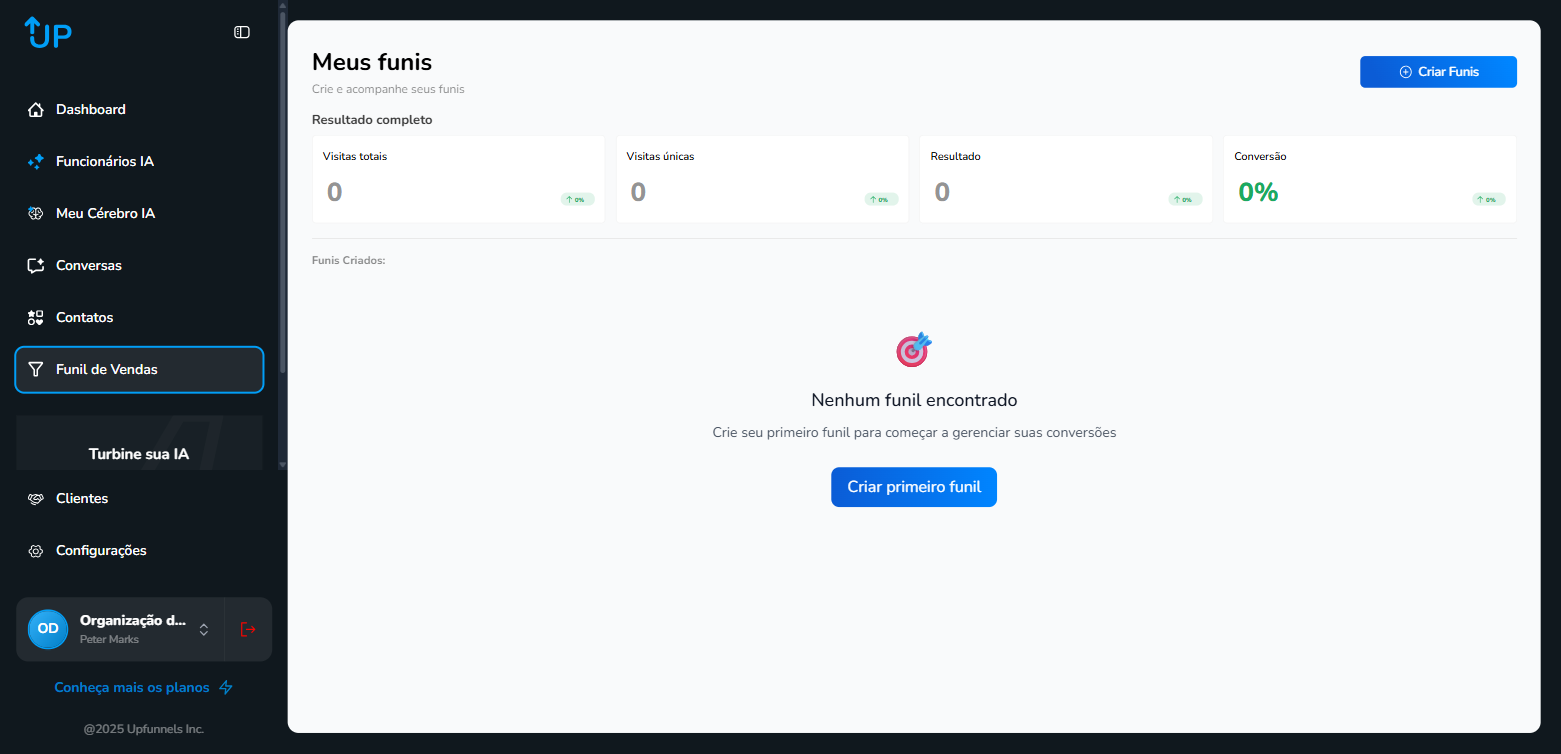 Página principal  -  lista de funis