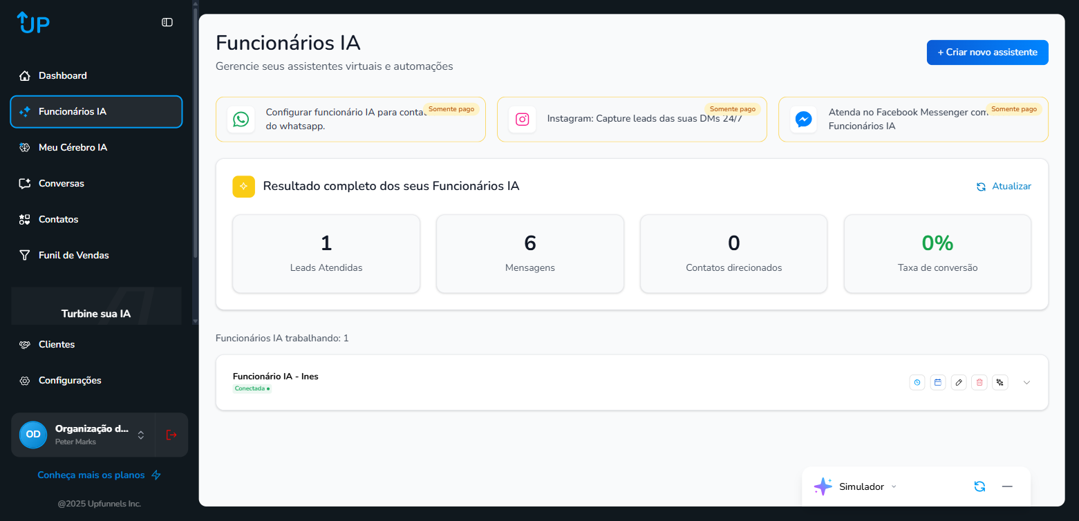 Página Funcionários IA