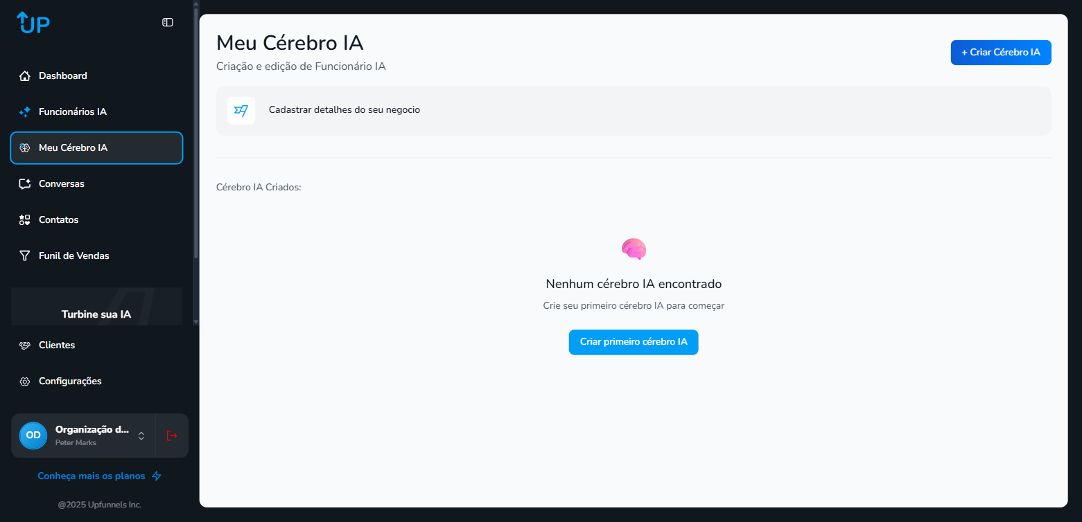 Página Meu Cérebro IA