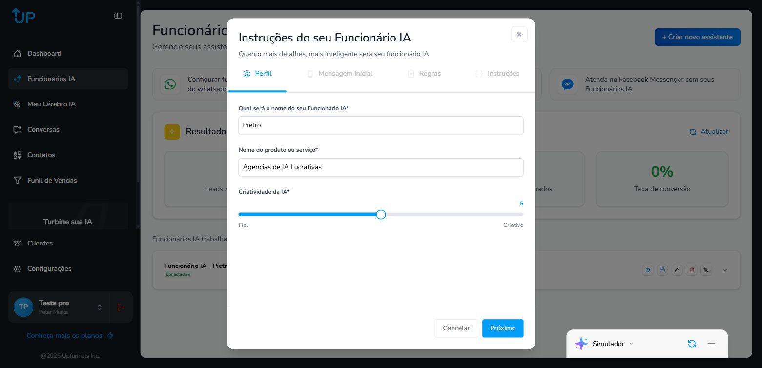Editar Assistente - Perfil