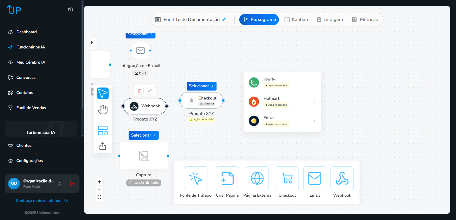 Opções de checkout