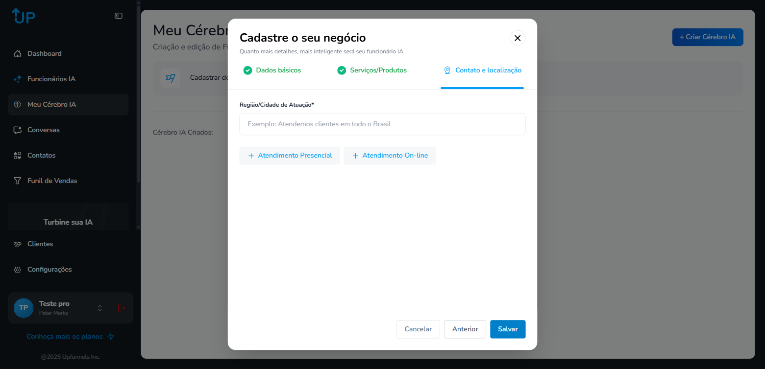 Criar Cérebro - Contato e Localização