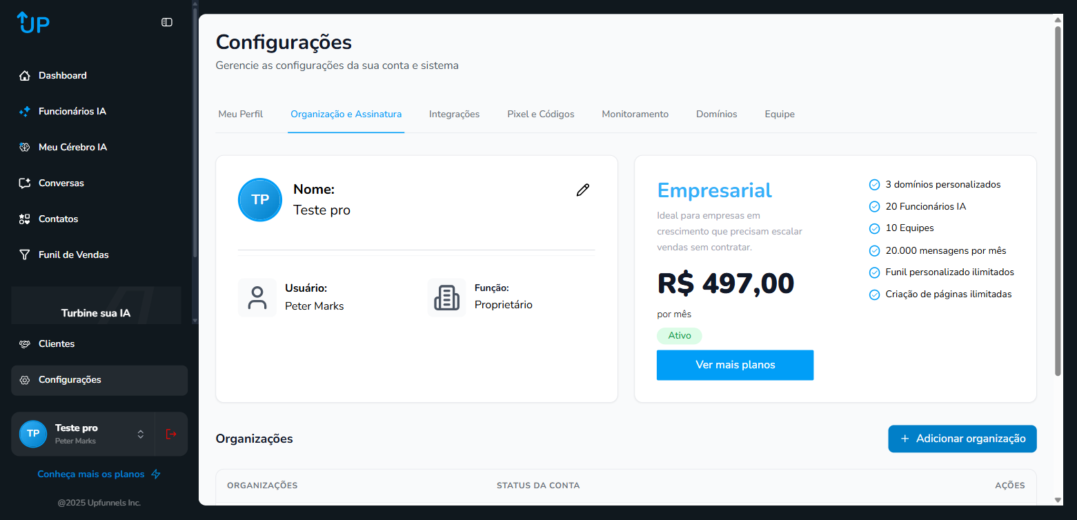 Organização e Assinatura